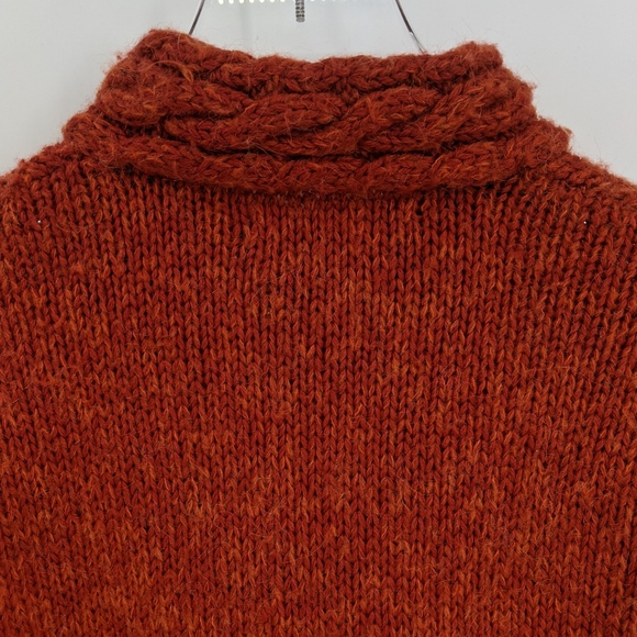 Icelandic Designs Orange Cable Knit Zip Cardigan - Picture 6 of 10